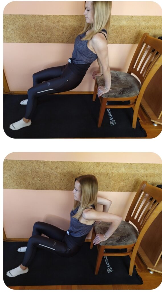 Отжимания на трицепс  - 10 простых упражнений на стуле — фото