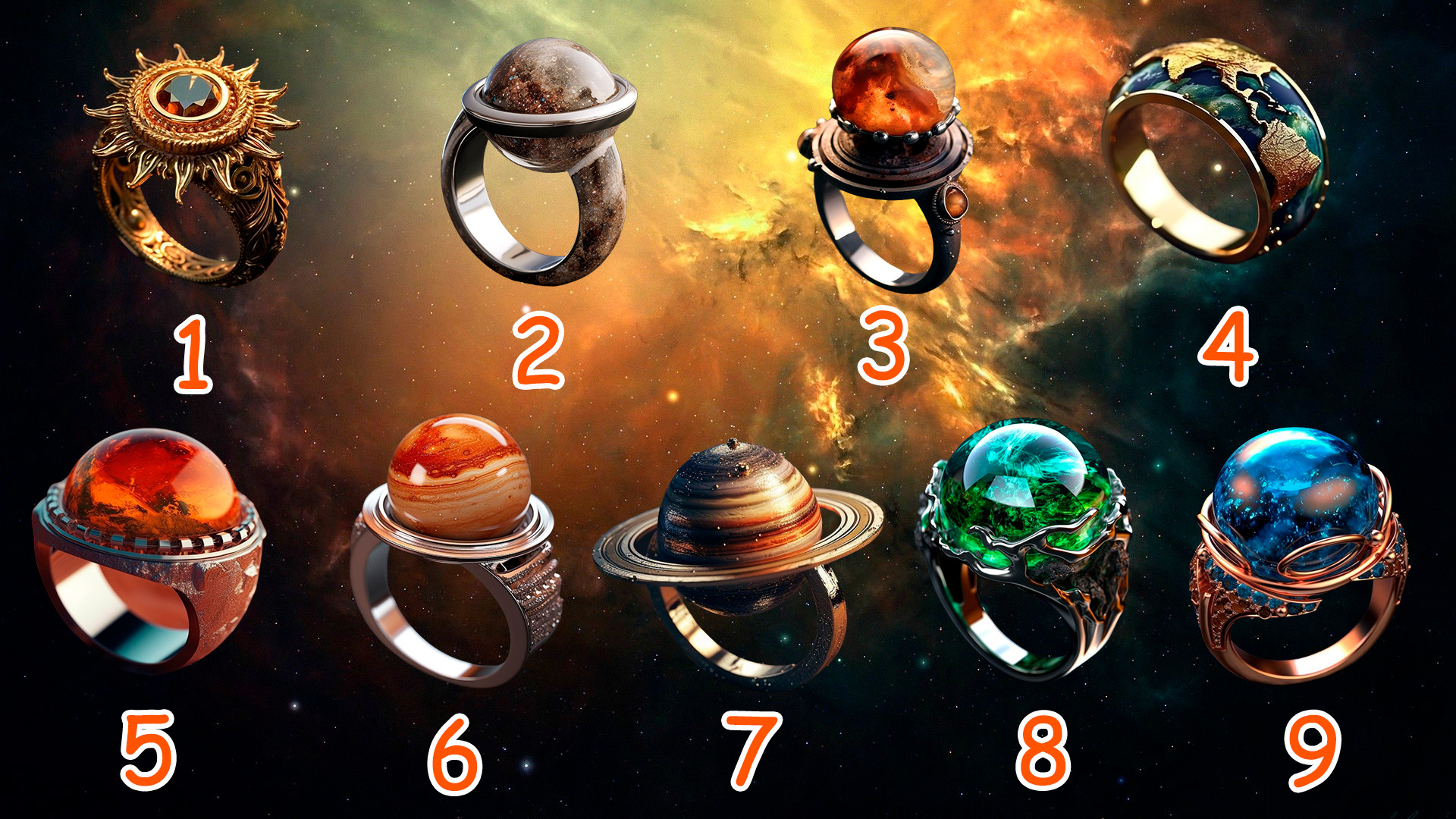 Тест! Какие два кольца в виде планет вы выберите, такое предсказание и получите