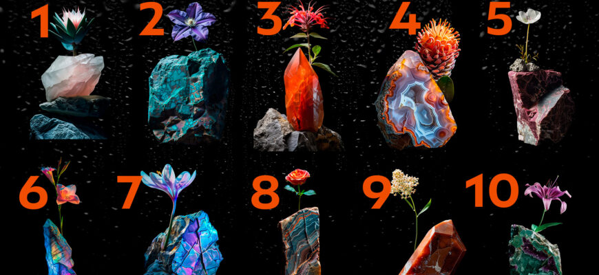 Тест! Узнайте какие у вас паранормальные способности! Выберите цветок с кристаллом!